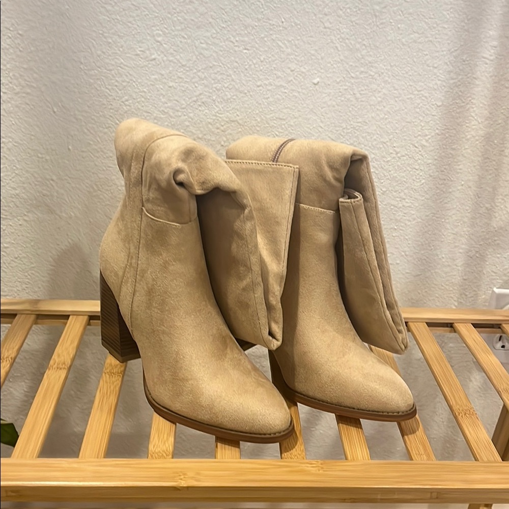 Faux Suede Over the Knee Boots By Ermonn